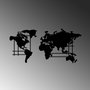 Wallity Mapamundi Decorativo de Pared M Metal Negro 70 x 33 cm